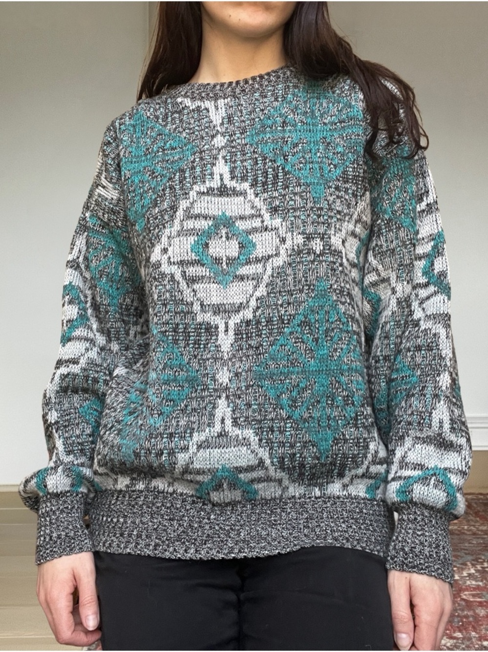 Vintage knit crewneck sweater